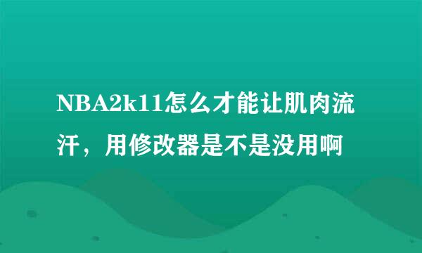 NBA2k11怎么才能让肌肉流汗，用修改器是不是没用啊