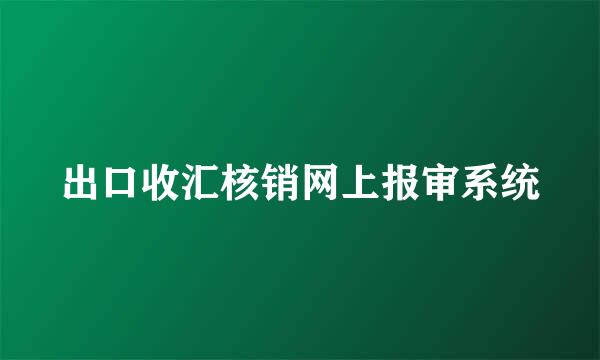 出口收汇核销网上报审系统