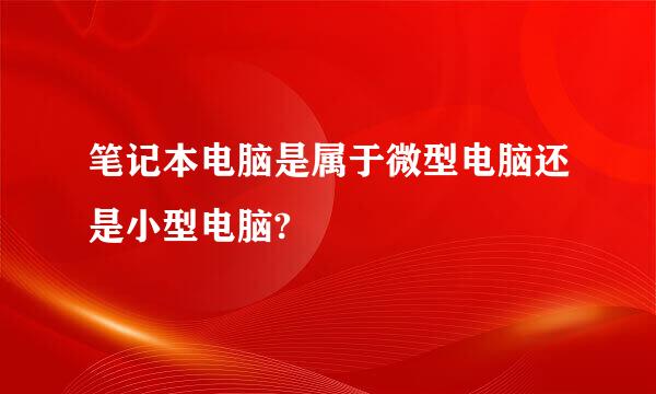 笔记本电脑是属于微型电脑还是小型电脑?