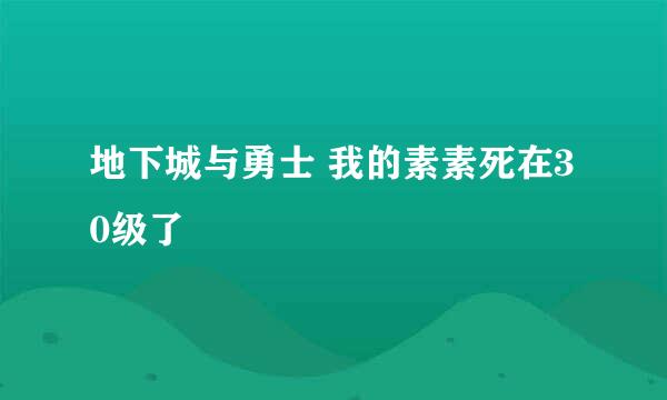 地下城与勇士 我的素素死在30级了