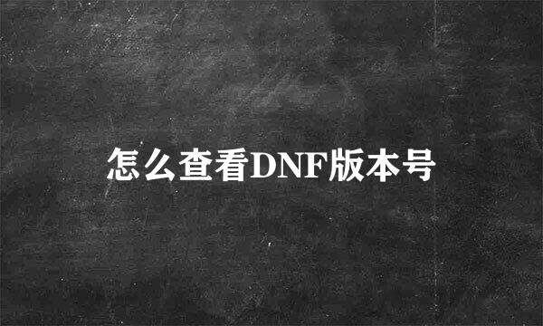 怎么查看DNF版本号