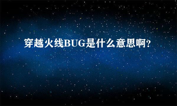 穿越火线BUG是什么意思啊？