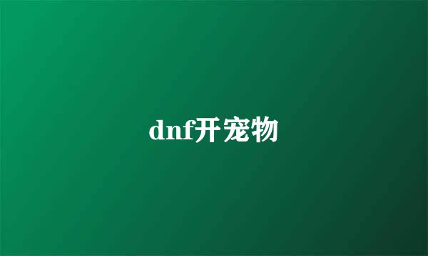 dnf开宠物