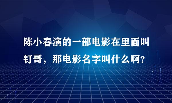 陈小春演的一部电影在里面叫钉哥，那电影名字叫什么啊？