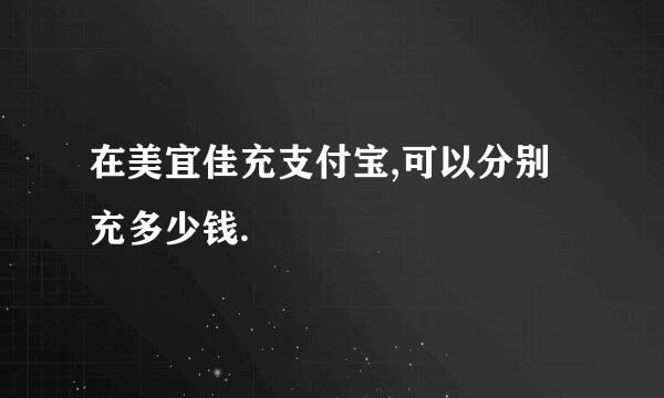 在美宜佳充支付宝,可以分别充多少钱.