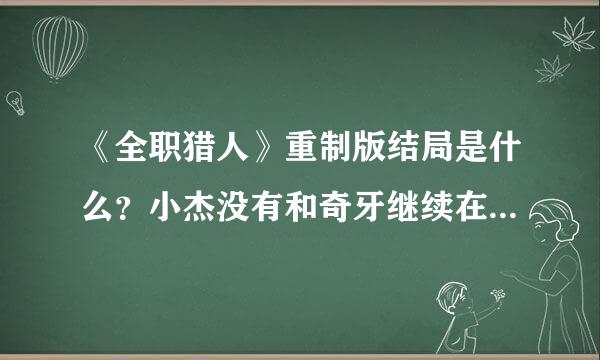 《全职猎人》重制版结局是什么？小杰没有和奇牙继续在一起生活么？？？