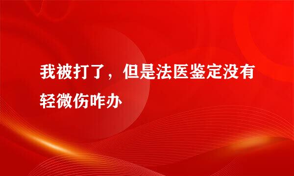 我被打了，但是法医鉴定没有轻微伤咋办