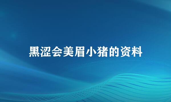 黑涩会美眉小猪的资料