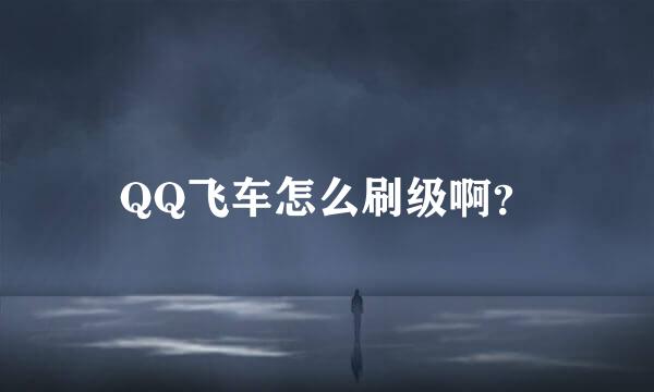 QQ飞车怎么刷级啊？