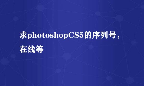 求photoshopCS5的序列号，在线等