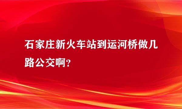 石家庄新火车站到运河桥做几路公交啊？