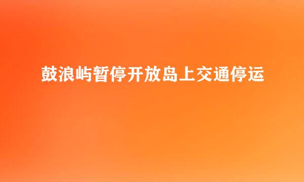 鼓浪屿暂停开放岛上交通停运