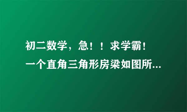 初二数学，急！！求学霸！ 一个直角三角形房梁如图所示，其中BC⊥AC，∠A=30°，AB=10m