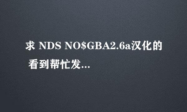 求 NDS NO$GBA2.6a汉化的 看到帮忙发下 谢谢 360852584