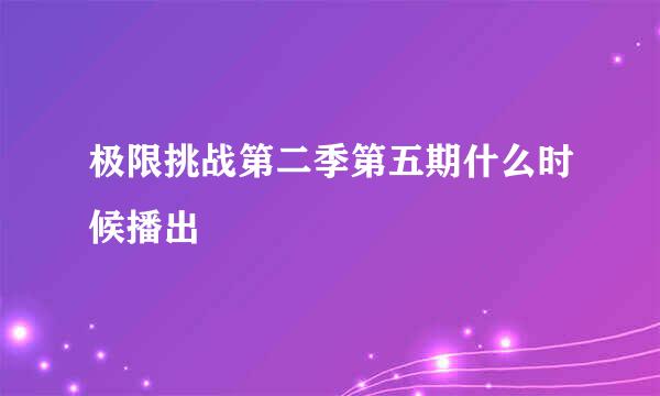 极限挑战第二季第五期什么时候播出