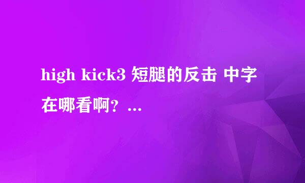 high kick3 短腿的反击 中字 在哪看啊？？？？？