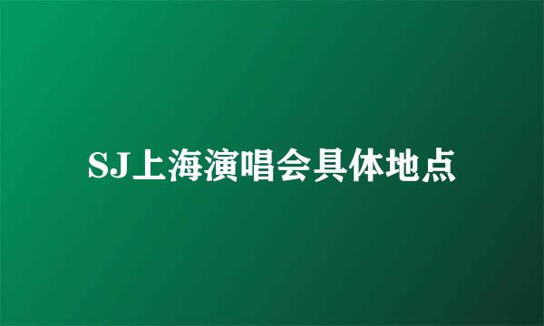 SJ上海演唱会具体地点