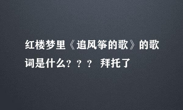 红楼梦里《追风筝的歌》的歌词是什么？？？ 拜托了