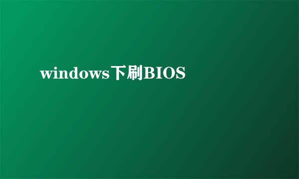 windows下刷BIOS