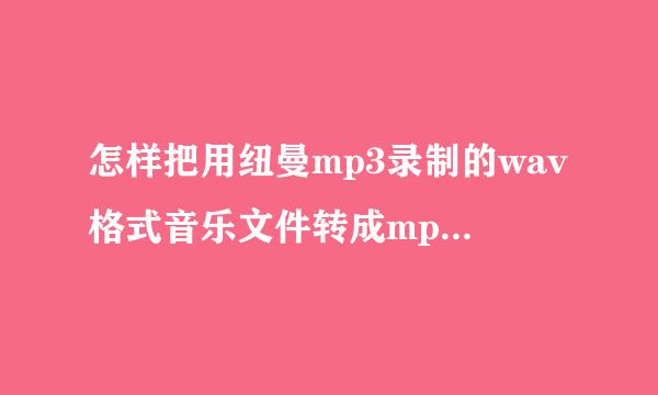 怎样把用纽曼mp3录制的wav格式音乐文件转成mp3或者wma的？