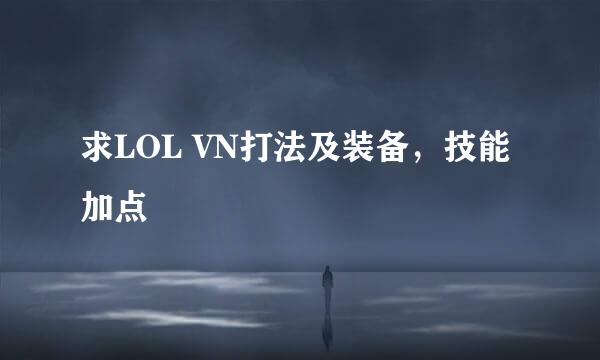 求LOL VN打法及装备，技能加点