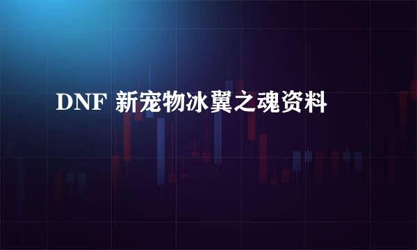 DNF 新宠物冰翼之魂资料