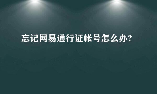 忘记网易通行证帐号怎么办?