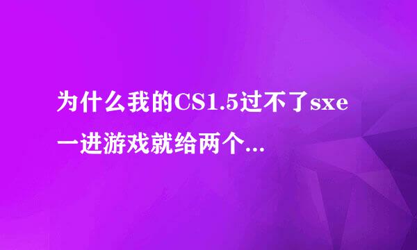 为什么我的CS1.5过不了sxe 一进游戏就给两个窗口弹出来。跪求啊！！！！