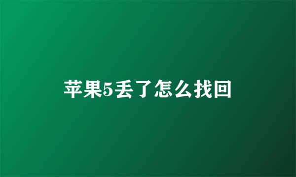 苹果5丢了怎么找回