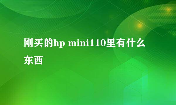 刚买的hp mini110里有什么东西