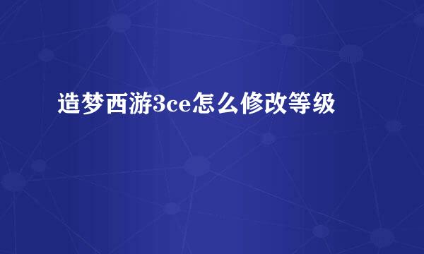 造梦西游3ce怎么修改等级