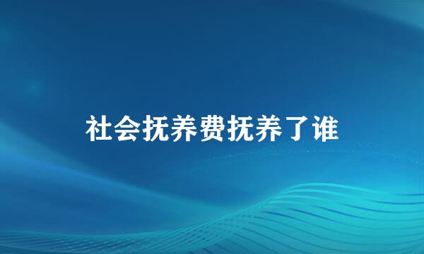 社会抚养费抚养了谁