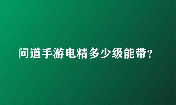 问道手游电精多少级能带？