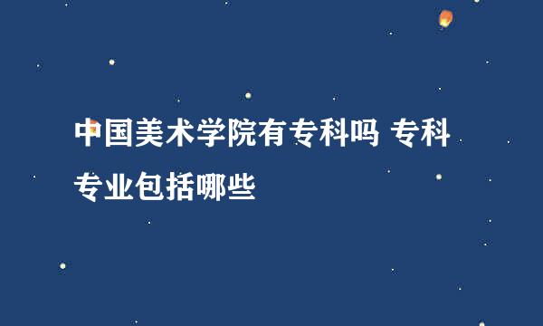 中国美术学院有专科吗 专科专业包括哪些