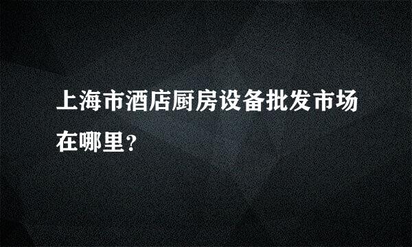 上海市酒店厨房设备批发市场在哪里？