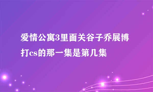 爱情公寓3里面关谷子乔展博打cs的那一集是第几集