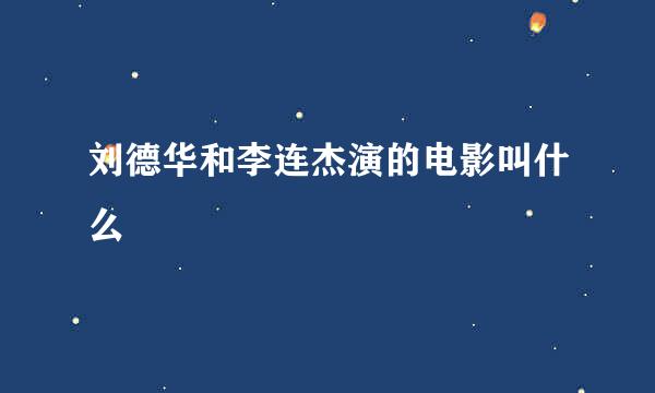 刘德华和李连杰演的电影叫什么