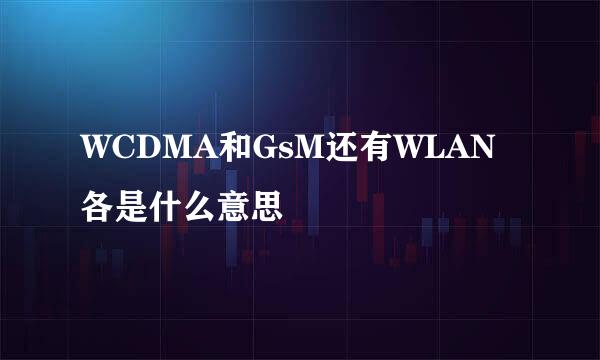 WCDMA和GsM还有WLAN各是什么意思