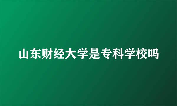 山东财经大学是专科学校吗