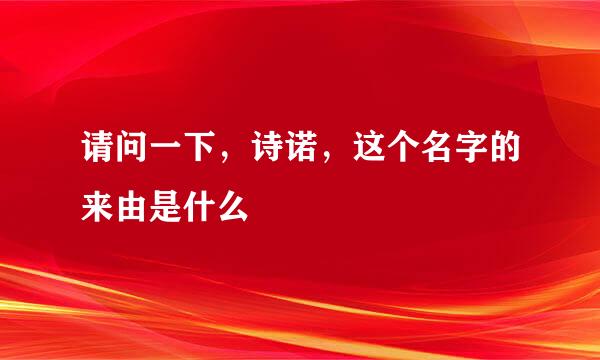 请问一下，诗诺，这个名字的来由是什么