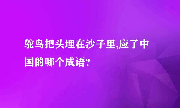 鸵鸟把头埋在沙子里,应了中国的哪个成语？