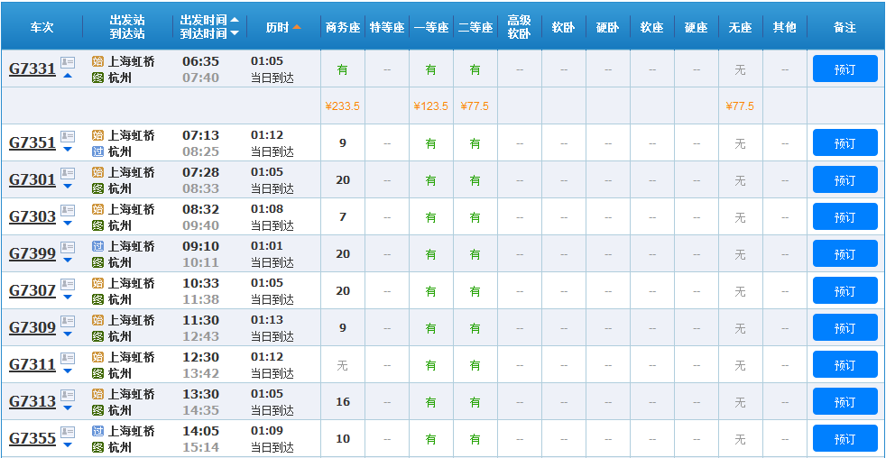 沪杭高铁的时间表