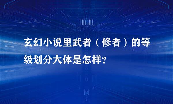 玄幻小说里武者（修者）的等级划分大体是怎样？