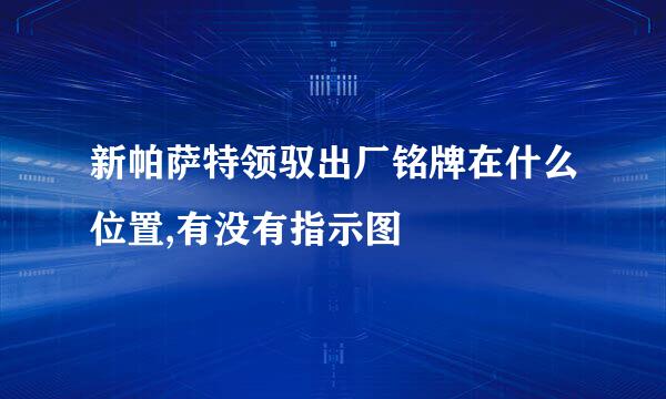 新帕萨特领驭出厂铭牌在什么位置,有没有指示图