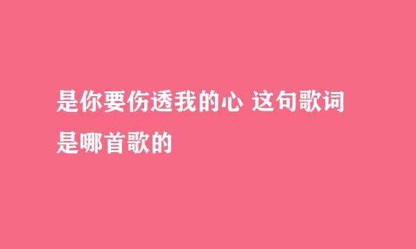 是你要伤透我的心 这句歌词是哪首歌的