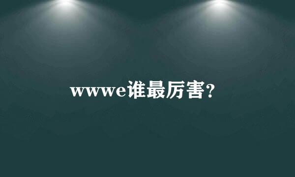 wwwe谁最厉害？