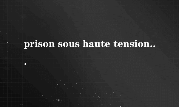 prison sous haute tension是什么意思？