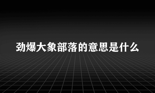 劲爆大象部落的意思是什么