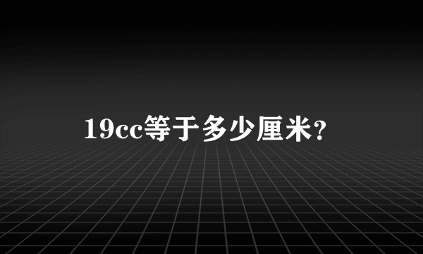 19cc等于多少厘米？