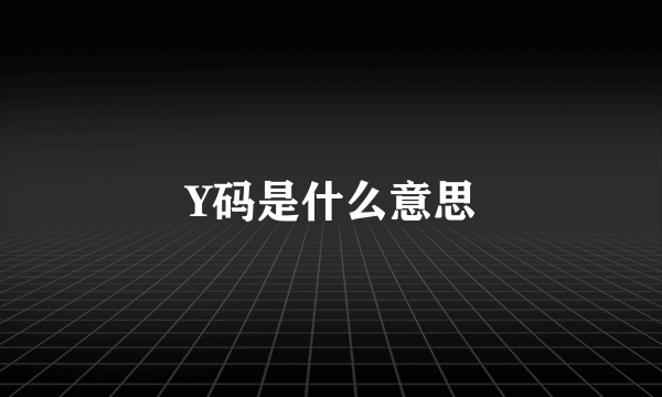 Y码是什么意思